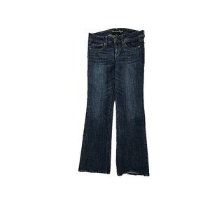 American Eagle Original Boot Women's size 12 Long Dark Wash Blue Denim Jeans